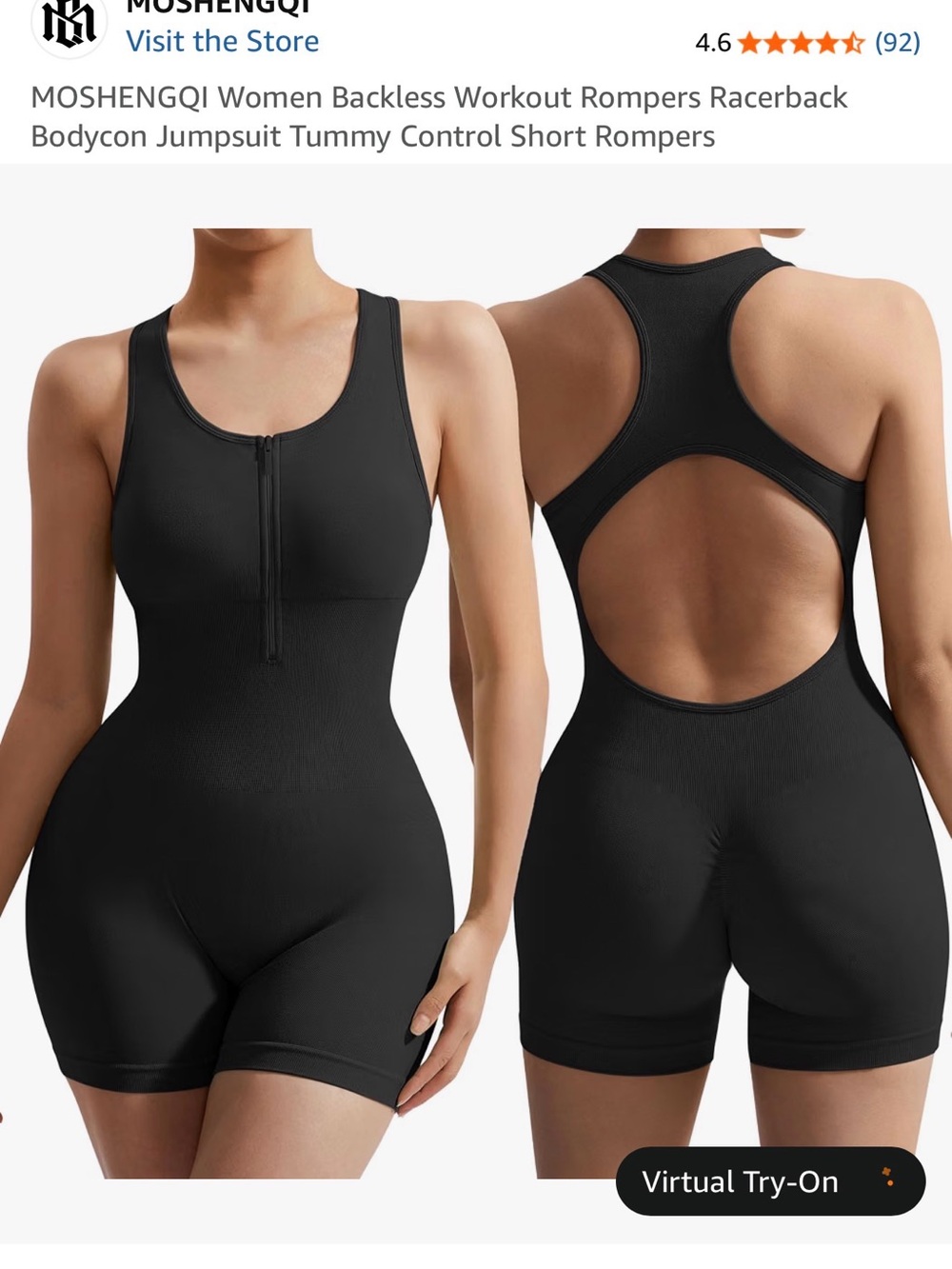 Black Backless Racerback Jumpsuit Romper